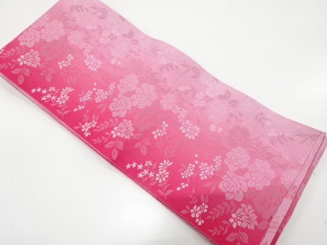 草花模様織り出し　浴衣帯